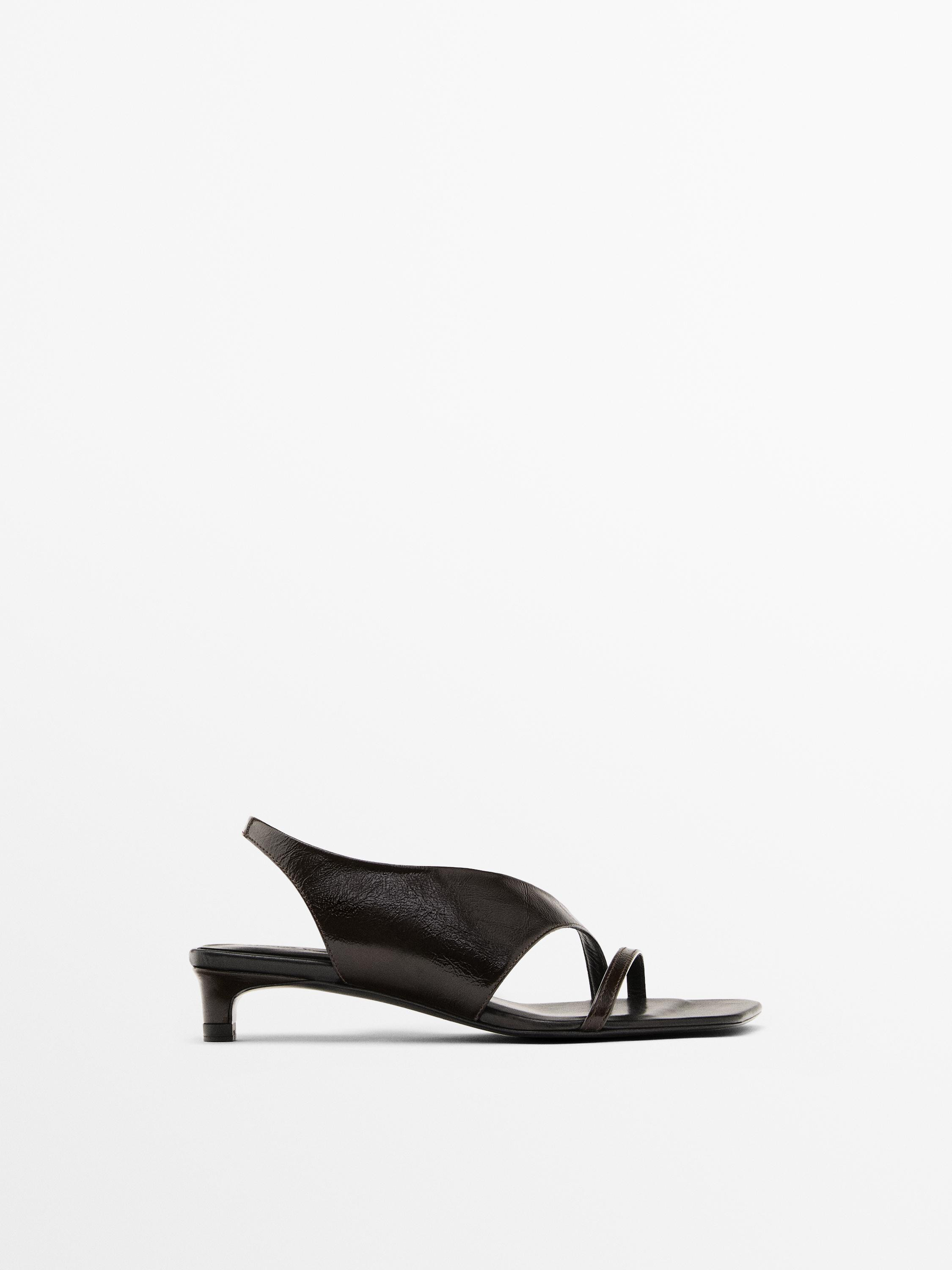 Asymmetric heeled sandals | Massimo Dutti US
