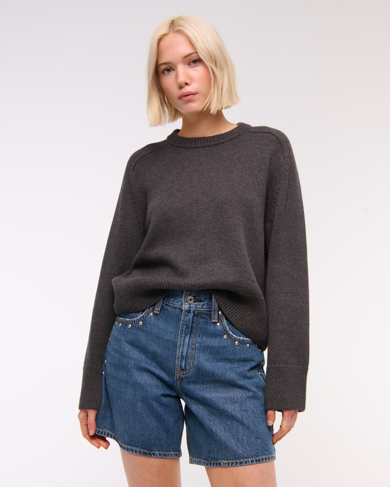 Women's The A&F Madeline Crew Sweater | Women's Tops | Abercrombie.com | Abercrombie & Fitch (US)