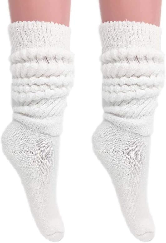 AWS/American Made Slouch Socks Women and Men Extra Tall Heavy Cotton Socks Size 9 to 11 | Amazon (US)