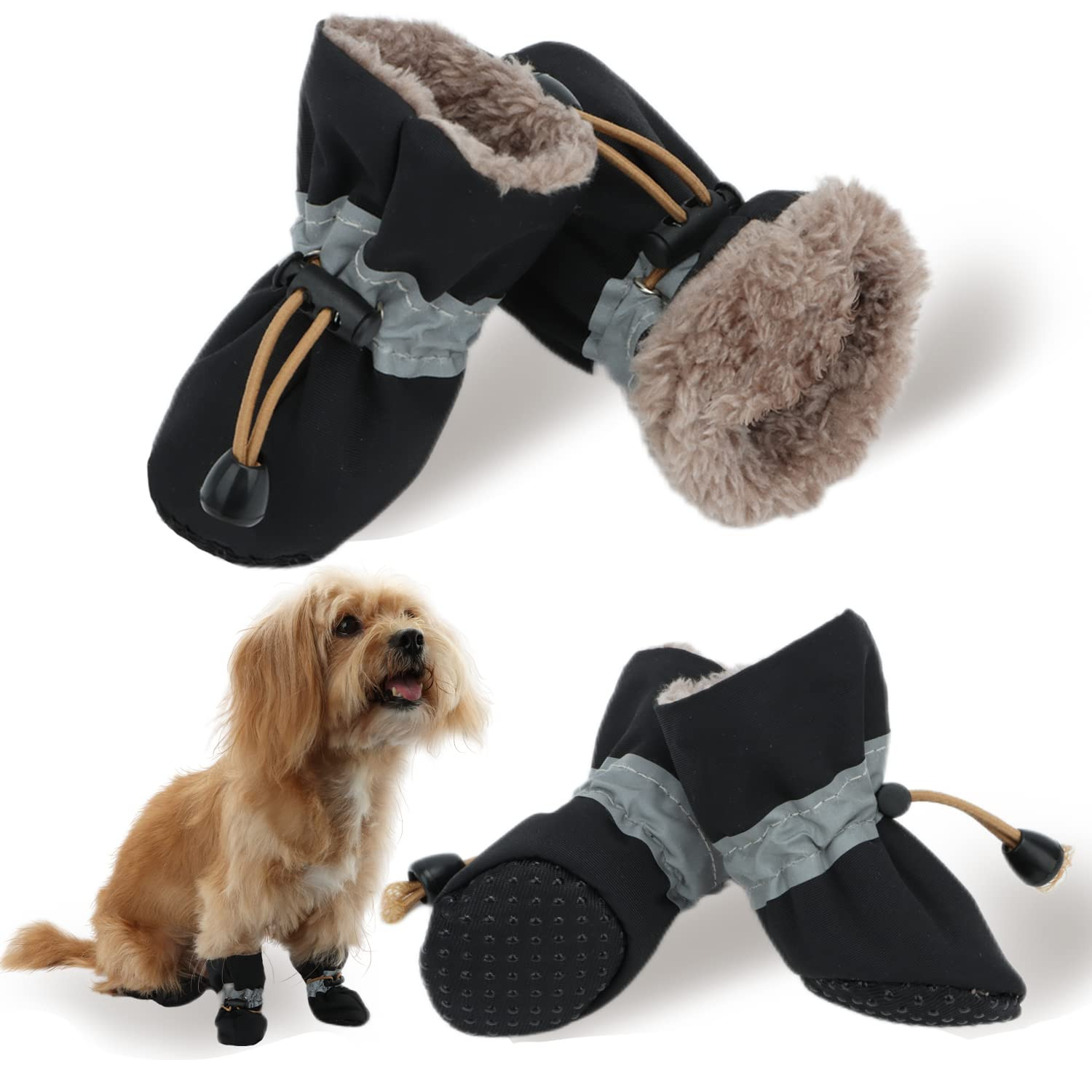 Dog Snow Boots, Dog Shoes for Winter, Dog Winter Boots for Small Medium Dogs Puppies, Dog Boots &... | Amazon (US)