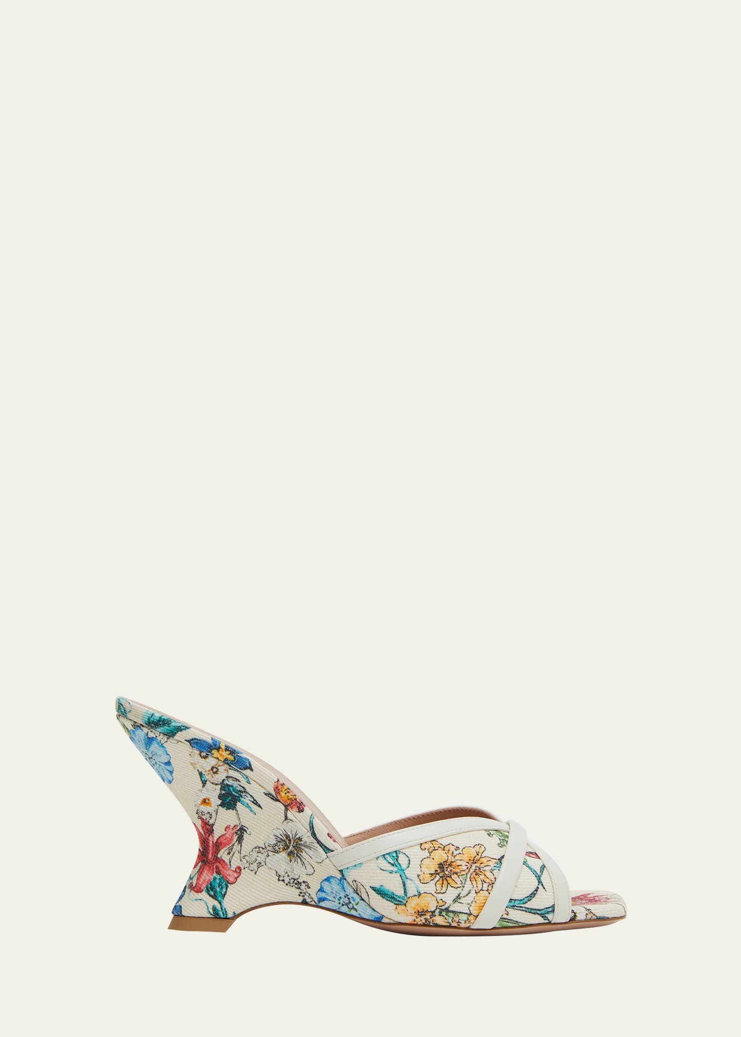Malone Souliers Perla Floral Wedge Slide Sandals | Bergdorf Goodman