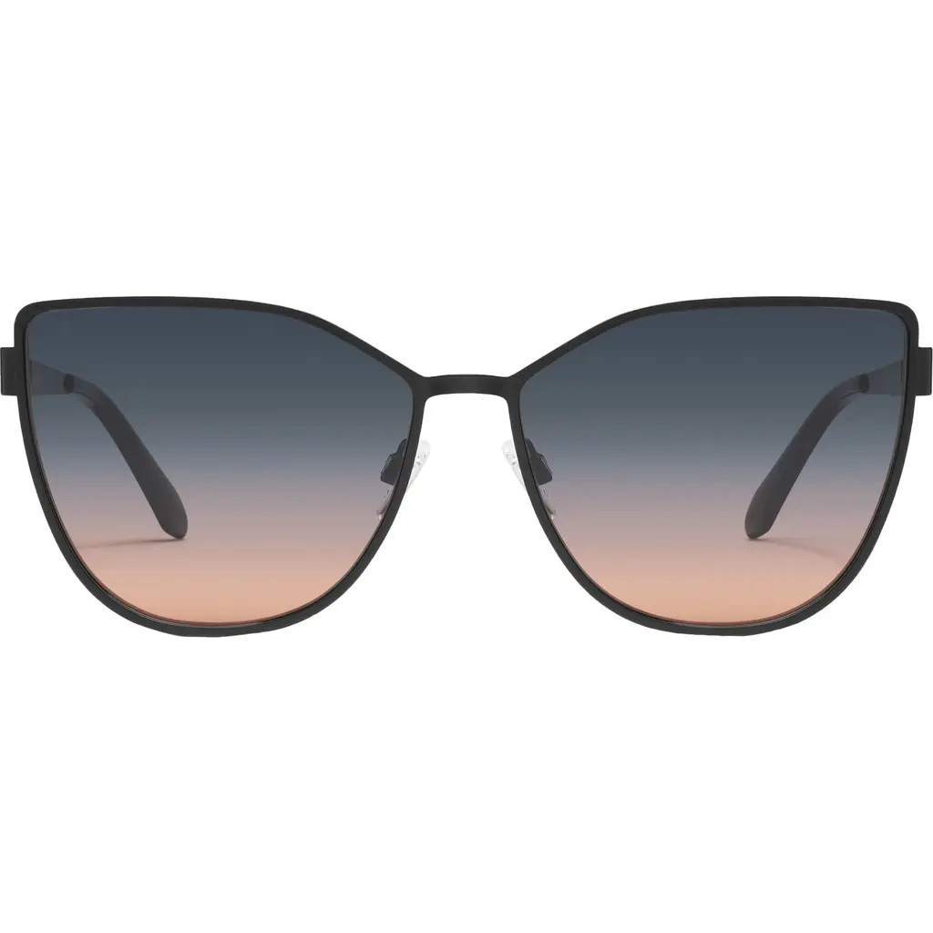 QUAY 55mm In Pursuit Cat Eye Sunglasses in Black /Smoke Coral at Nordstrom Rack | Nordstrom Rack