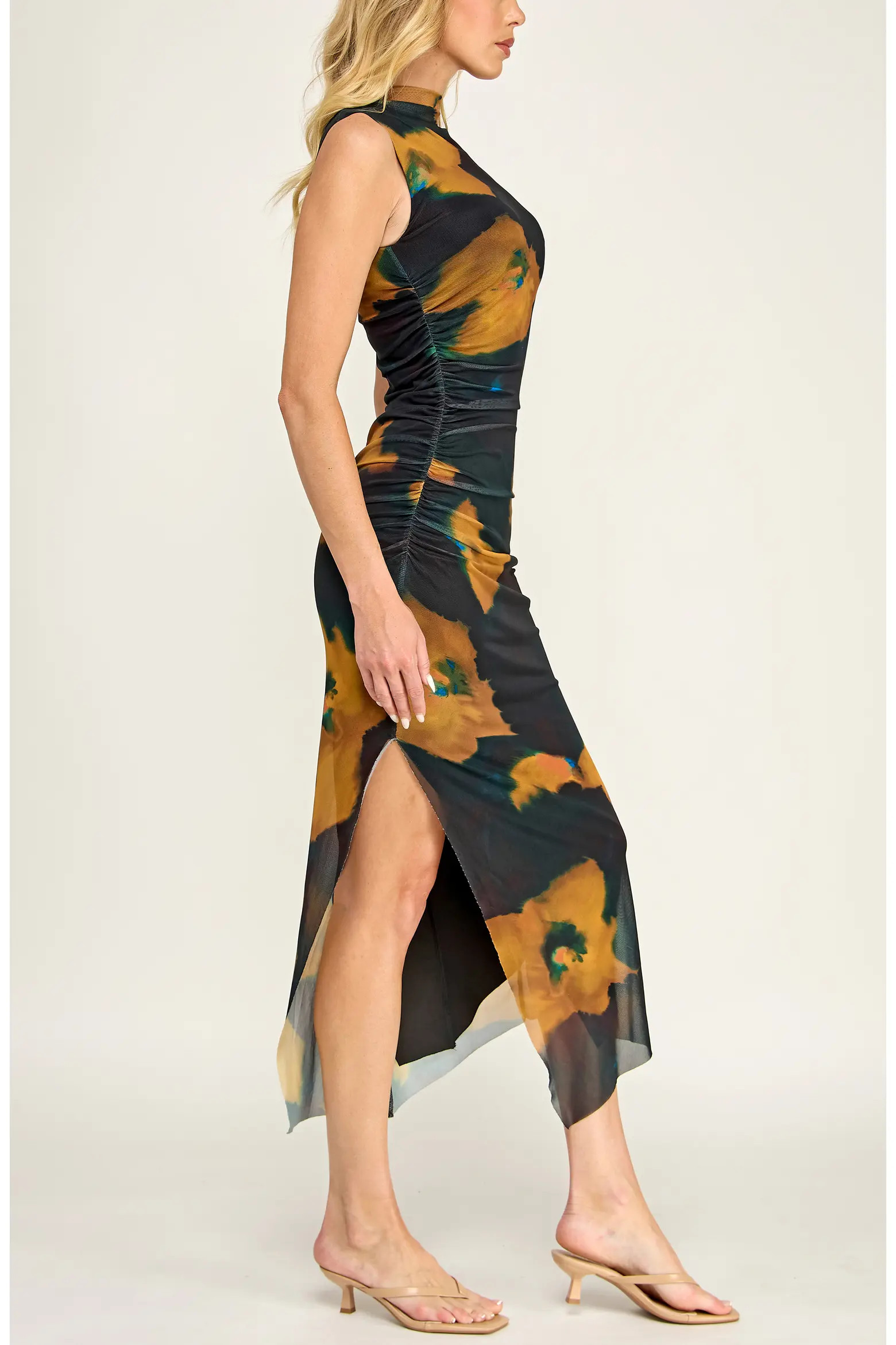 Floral Shirred Mesh Dress (Women) | Nordstrom | Nordstrom