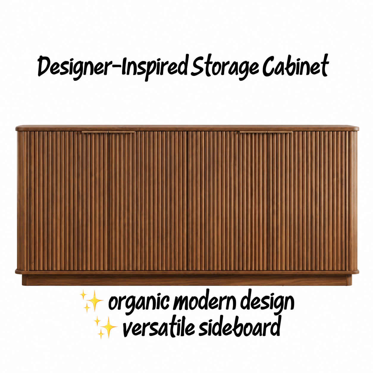 This designer-inspired Amazon storage cabinet looks so much more expensive than it is. It’s currently under $260 plus a coupon available making even cheaper! This buffet table with adjustable shelves is affordable. I love finding storage consoles that look designer. The warm wood finish, fluted arched doors, and brass hardware look designer—it works beautifully as a dining room buffet, entryway cabinet, credenza, office storage piece, or even a coffee station. I’ll also be linking several of my favorite storage cabinets if you’re looking for more styles and sizes!

#LTKHome #LTKSaleAlert