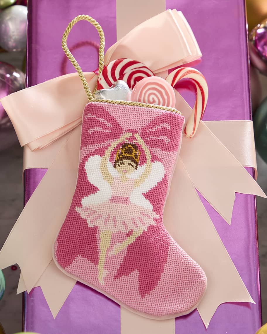 Bauble Stockings x Sainty Nelsen "The Brianna Ballerina" Mini Bauble Stocking | Neiman Marcus