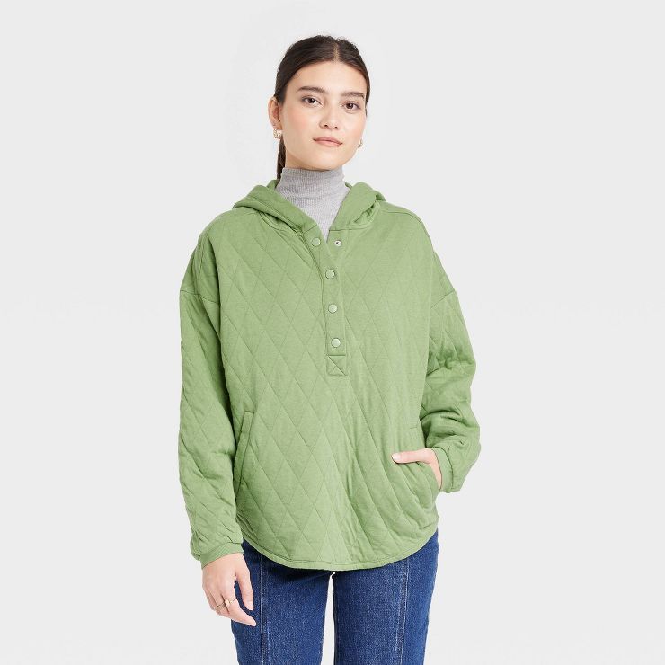 Women's Quilted Hooded Sweatshirt - Universal Thread™ | Target