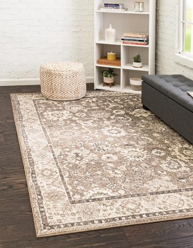 Rugs.com Madeline Collection Rug – 6x9 Beige Brown Medium-Pile Rug Perfect for Bedrooms, Dining Rooms, Living Rooms | Amazon (US)