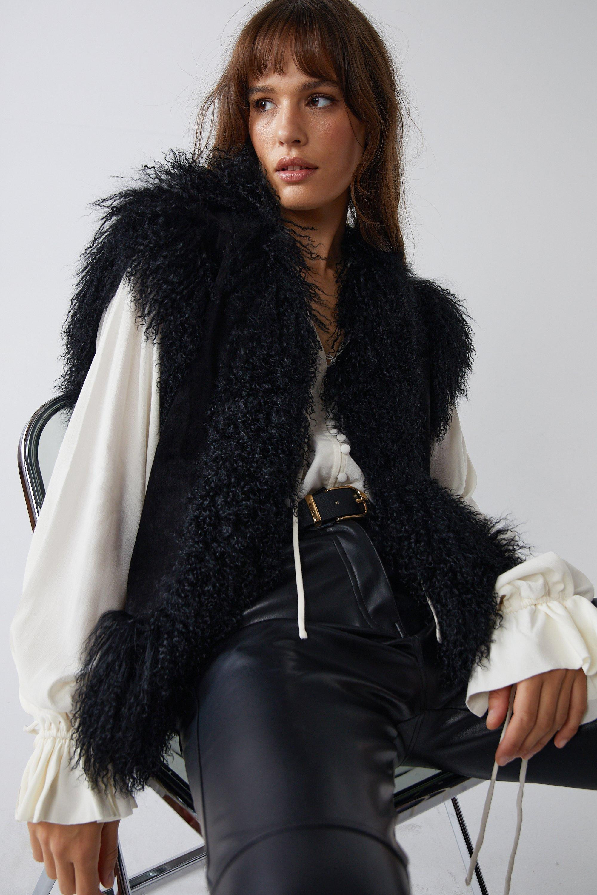 Premium Real Shearling Suede Gilet | Warehouse UK & IE