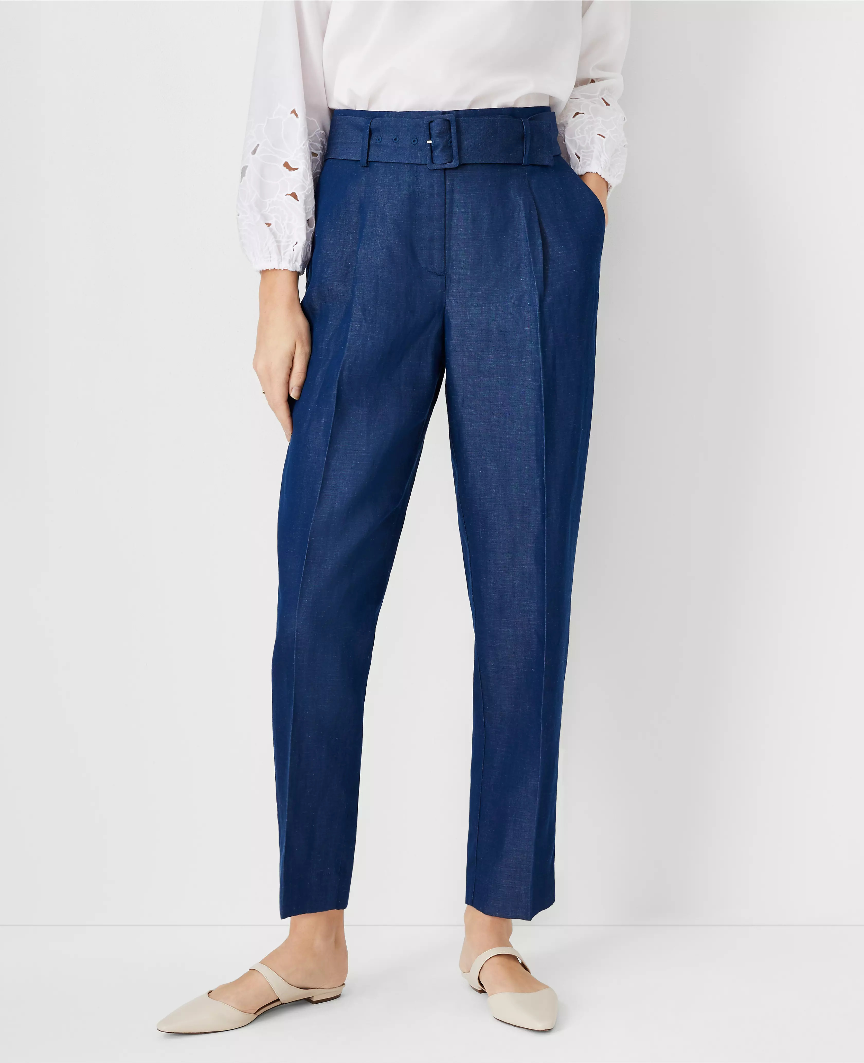 The Belted Taper Pant in Lightweight Refined Denim | Ann Taylor (US)