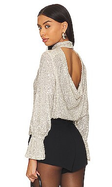 1. STATE Sequin Drape Back Top in Champagne from Revolve.com | Revolve Clothing (Global)