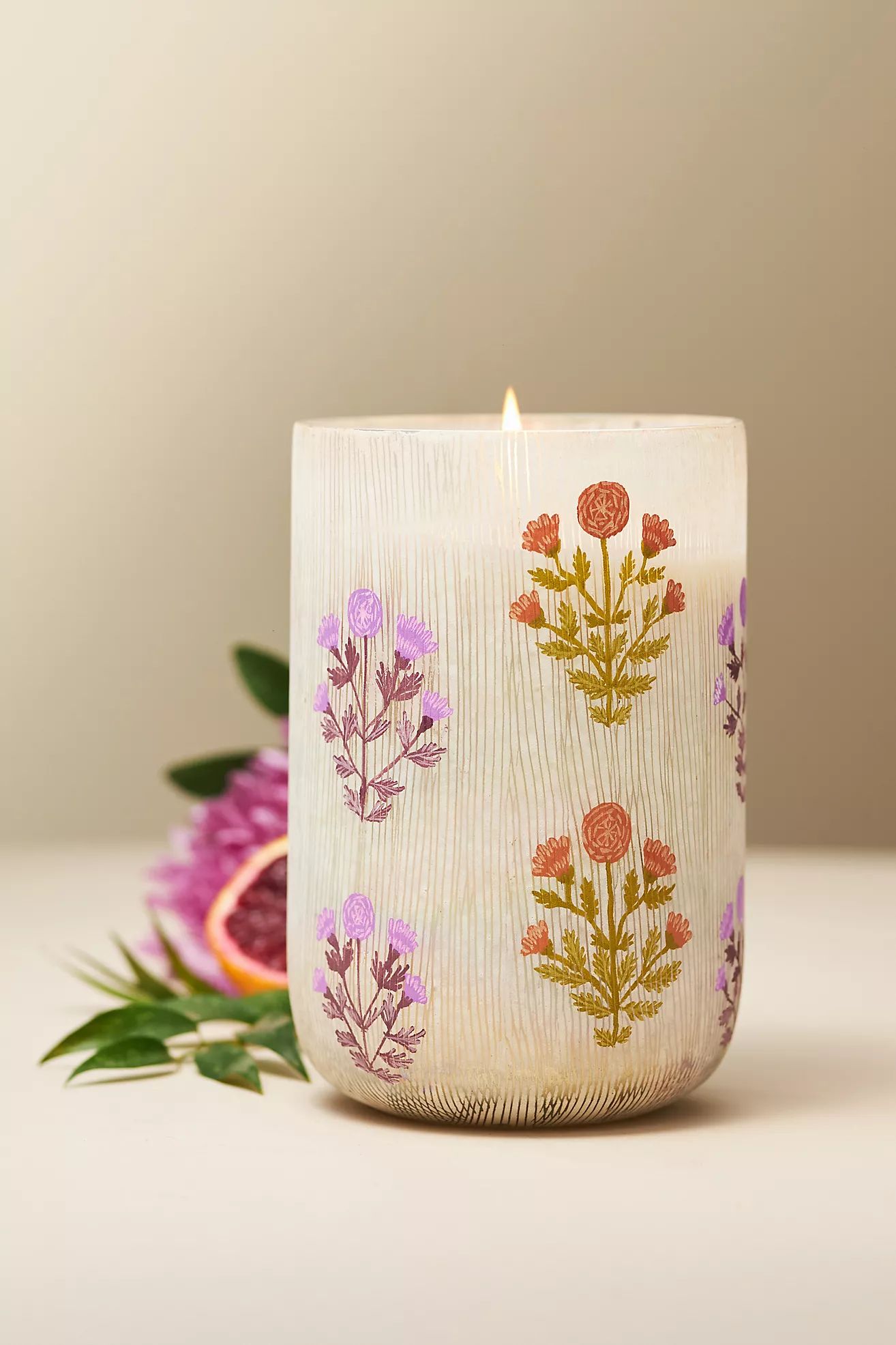 Astrid Fresh Hibiscus & Pink Guava Glass Candle | Anthropologie (US)