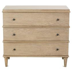 Marlowe Rustic Lodge Brown Oak 3 Dovetail Drawer Bachelor Chest Dresser | Kathy Kuo Home