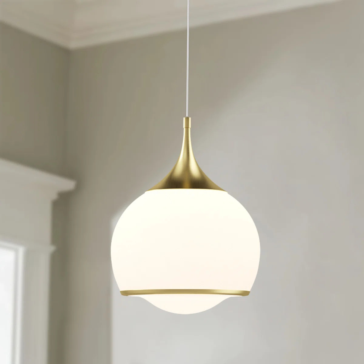 1-Light 3CCT Dimmable Single Glass LED Pendant Light for Hallway/Kitchen Island | Wayfair North America