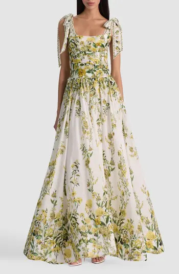 Alice + Olivia Haven Cotton & Silk Fit & Flare Maxi Dress | Nordstrom | Nordstrom