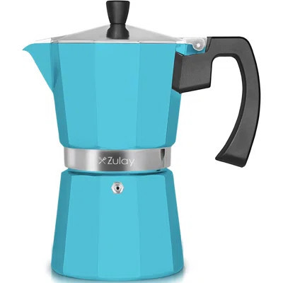Zulay Kitchen Premium Moka Pot Espresso - Leak-Proof Stovetop Espresso Maker 6 Cups - Light Blue | Wayfair North America