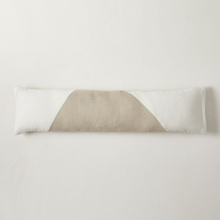 Cotton Linen & Velvet Corners Oversized Lumbar Pillow Cover | West Elm (US)