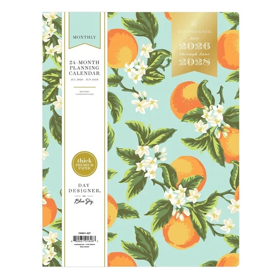 Blue Sky Day Designer 2026-2028 Monthly Academic Year 24 Month Planner Calendar, July 2026 - June... | Walmart (US)