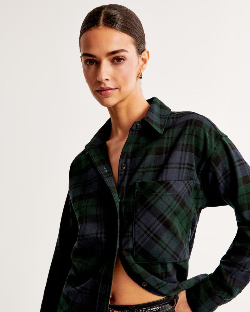 Women's Oversized Flannel Shirt | Women's Tops | Abercrombie.com | Abercrombie & Fitch (US)