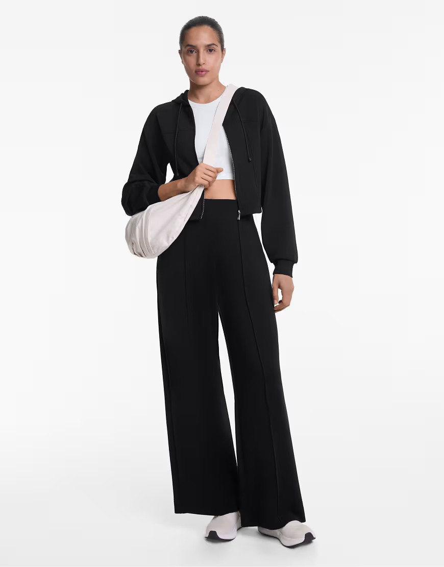 OYSHO Straight-leg trousers with modal and crease in black | ASOS (Global)