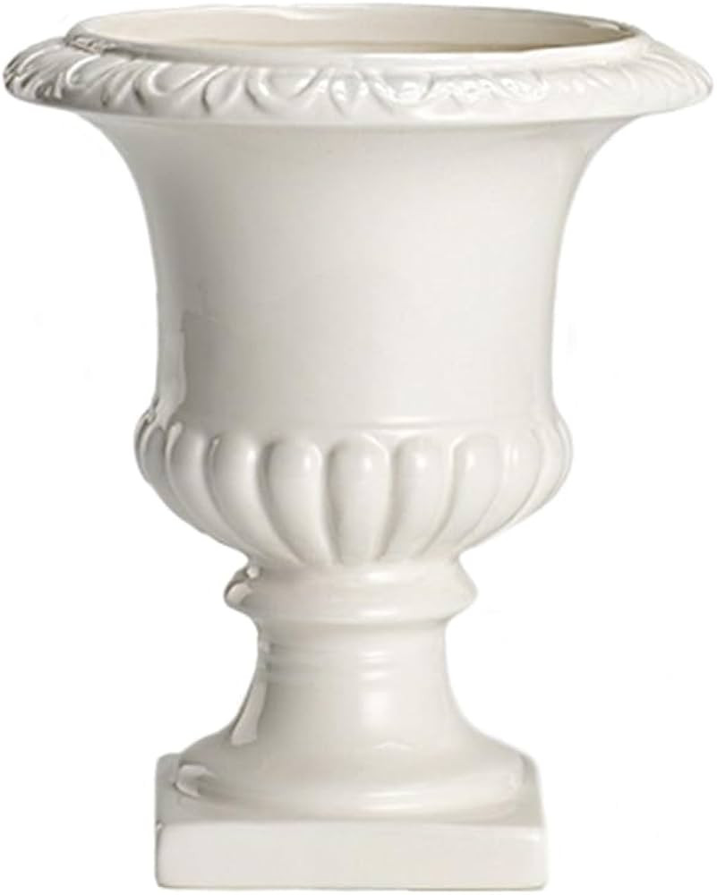 Serene Spaces Living White Vase for Flowers, 7in Ceramic White Urn for Centerpieces, Weddings, Ev... | Amazon (US)