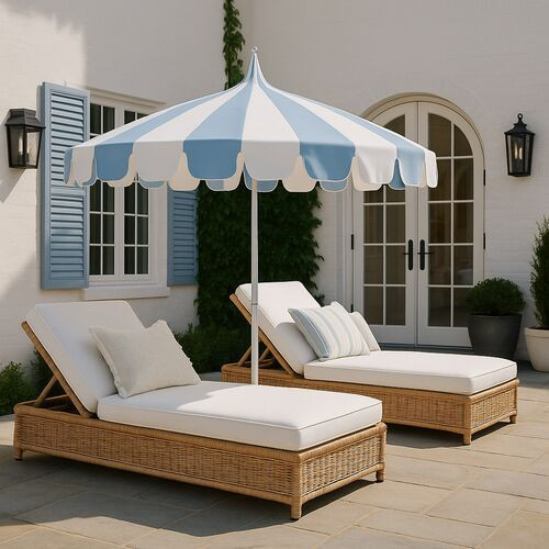 Aya Pagoda Two-Tone Patio Umbrella, Sunbrella | One Kings Lane