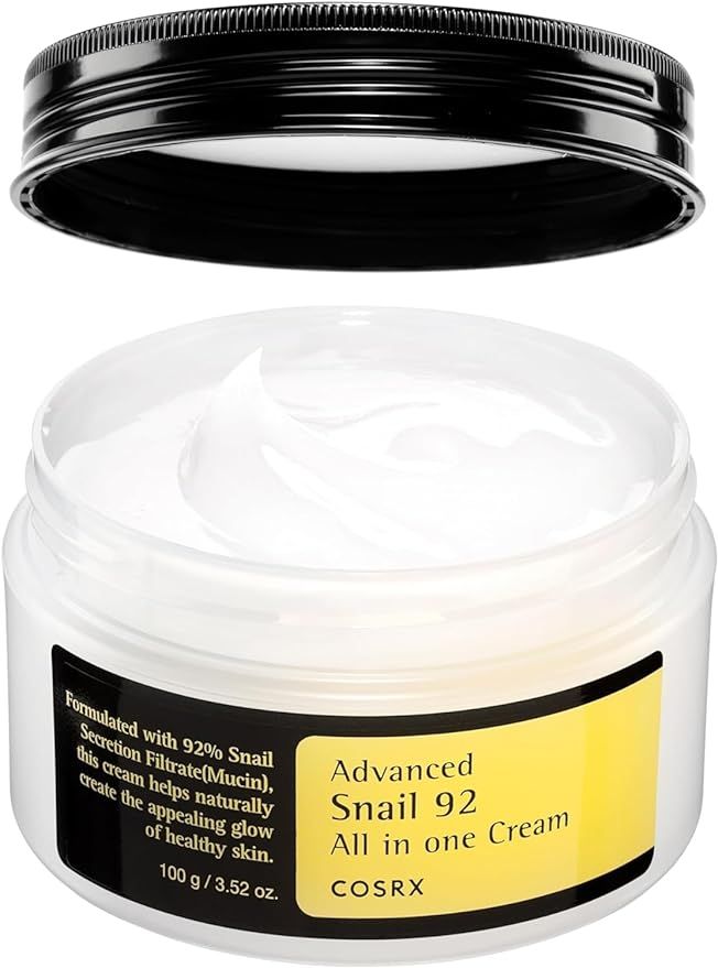 COSRX Snail Mucin 92% Repair Cream, Daily Face Gel Moisturizer for Dry Skin, Acne-prone, Sensitiv... | Amazon (US)