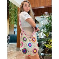 Colorful Granny Square Crochet Bag/For Women Boho Vintage Style Retro Gift For Her Shoulder Purse | Etsy (UK)