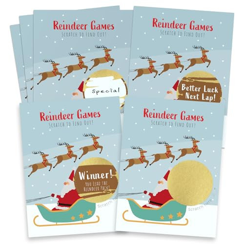 MATICAN Christmas Scratch Off Cards, 40-Pack Reindeer Games, Xmas Party Scratch-Off Tickets for Holiday Games Secret Santa, Stocking Stuffers, 3.5 x 4.7 Inches | Amazon (US)