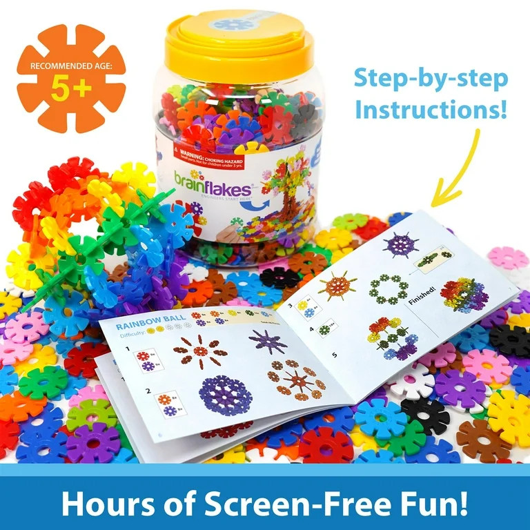 VIAHART Brain Flakes 500 Piece Interlocking Plastic Disc Set | A Creative and Educational Alterna... | Walmart (US)