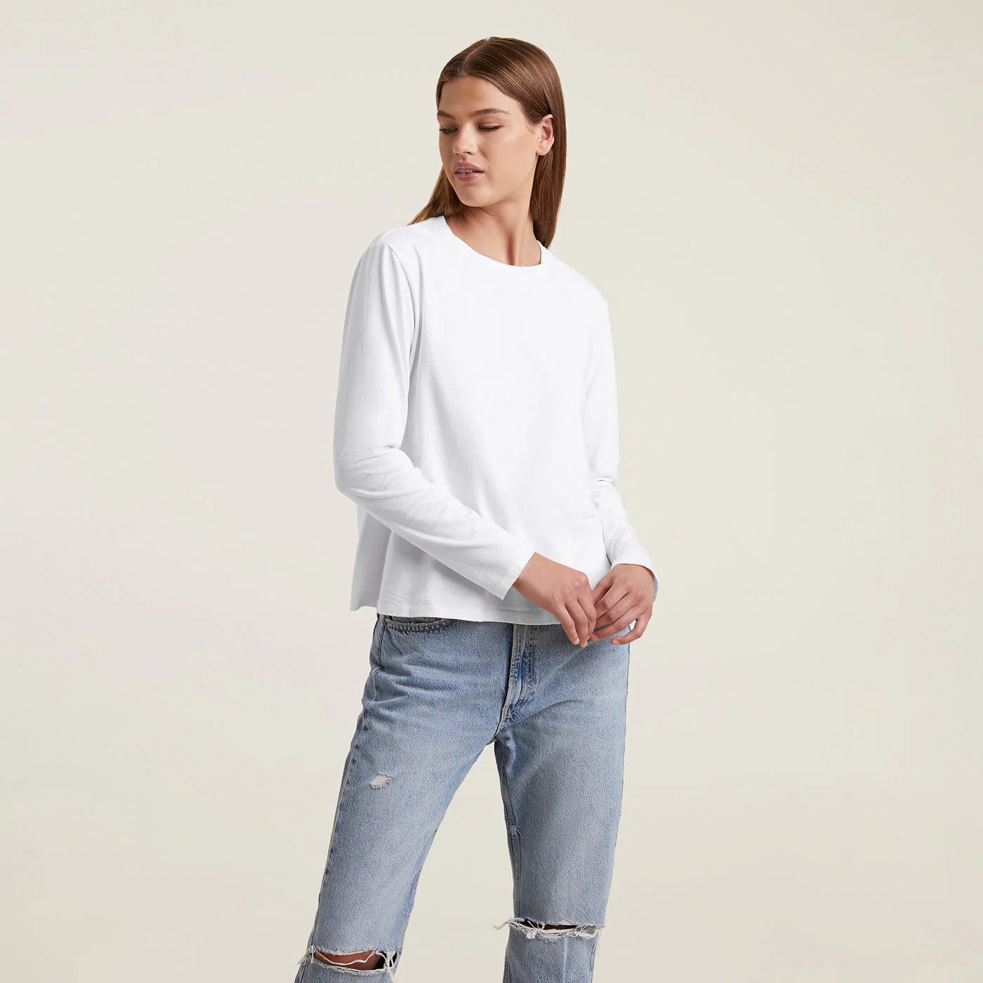 Long Sleeve Everyday T-Shirt | White - nuuds | nuuds