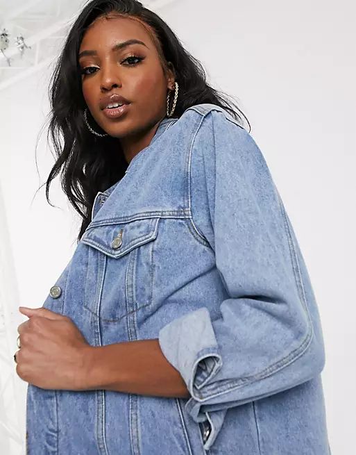 Missguided Tall oversized denim jacket in blue | ASOS (Global)