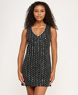Juniors' Sequin V-Neck Dress | Macy's