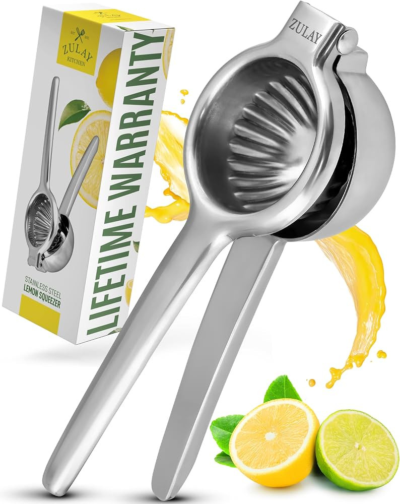 Lemon Squeezer Stainless Steel with Premium Quality Heavy Duty Solid Metal Squeezer Bowl - Large ... | Amazon (US)