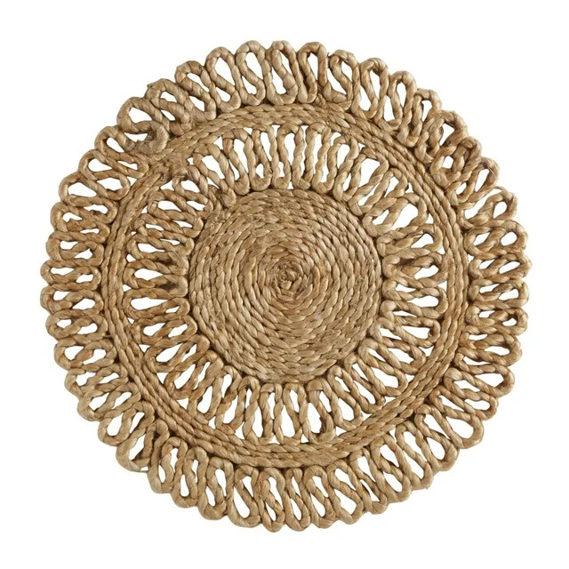 Better Homes & Gardens Jute Flower 15" Round Table Placemat, Natural, 1 Piece - Walmart.com | Walmart (US)