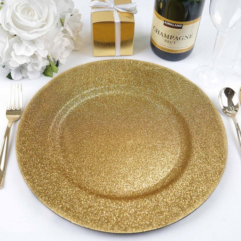 BalsaCircle 6 pcs 13-Inch Glitter Round Charger Plates - Dinner Supplies Wedding for all Holidays... | Walmart (US)