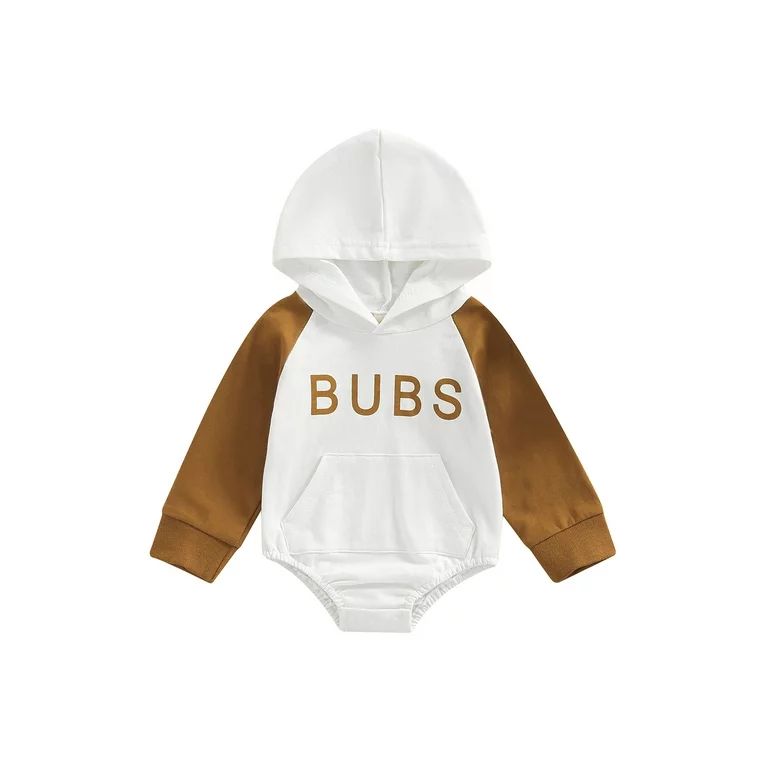 One opening Baby Boy Girl Bubs Hoodie Onesie Long Sleeve Hooded Sweatshirt Romper Cute Infant Blo... | Walmart (US)