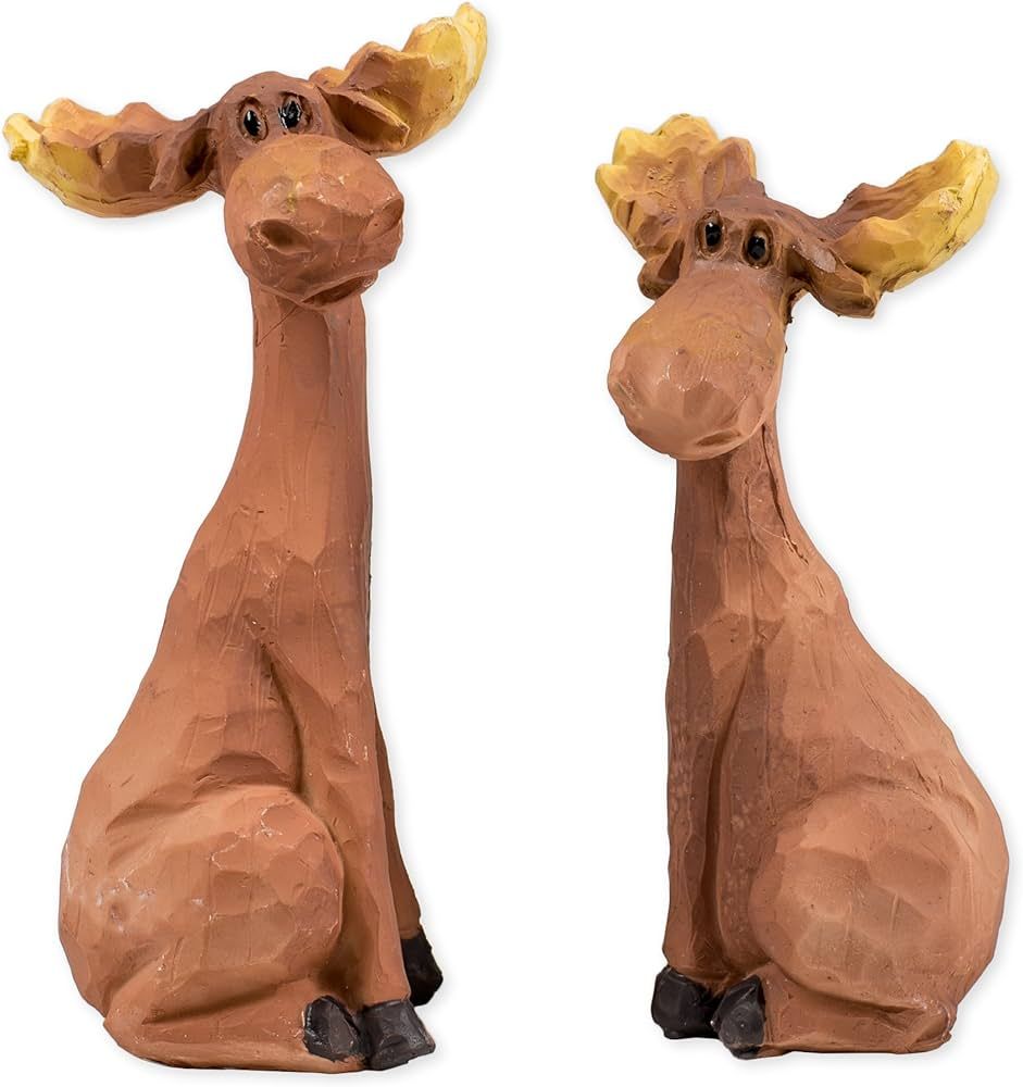 Slifka Sales Co. Hugging Moose Pair 4 x 2.5 x 5 Inch Resin Crafted Tabletop Figurine | Amazon (US)