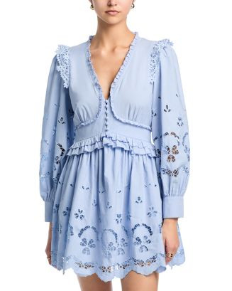 Embroidered Poplin Long Sleeve Mini Dress - Exclusive | Bloomingdale's (US)