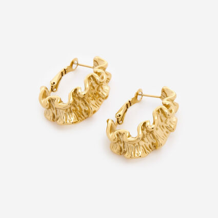 14ct Gold Plated Scrunchie Hoop Earrings | TK Maxx