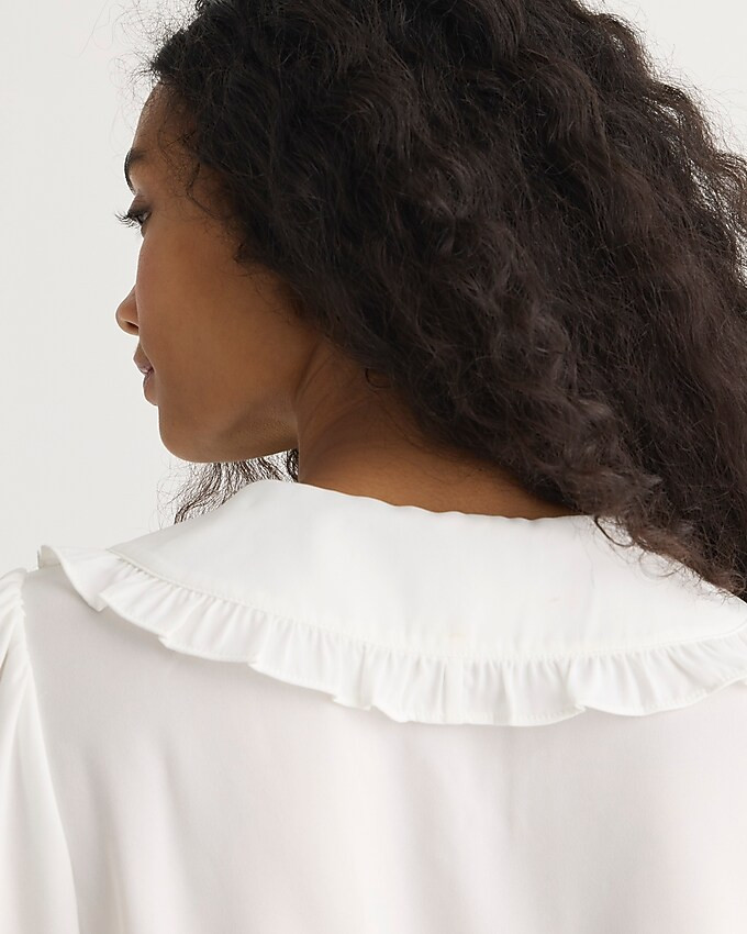 Drapey ruffle-collar button-up shirt | J. Crew US