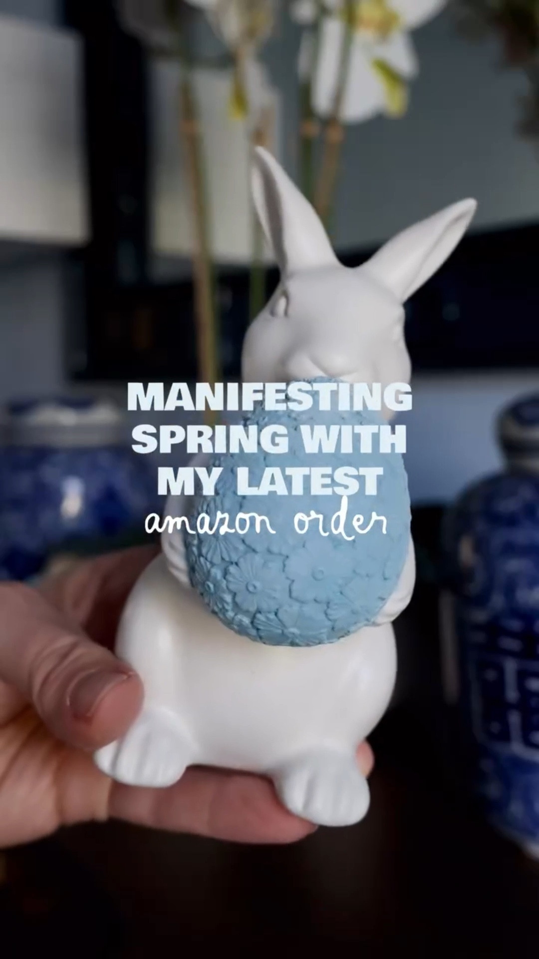 Comment LOVE IT for details 🤍

Double tap if you’re also over winter! Manifesting warmer weather with a little easter decor. 

Lots of blue and white bunnies for you, including the cutest easter nutcrackers! 

💙🤍I’ve saved everything on my Amazon Storefront. Just look for the list named “Easter”.🤍💙

Amazon Finds, Amazon Home, Decor, Preppy, Grandmillennial, Blue and White Decor, Spring Decor