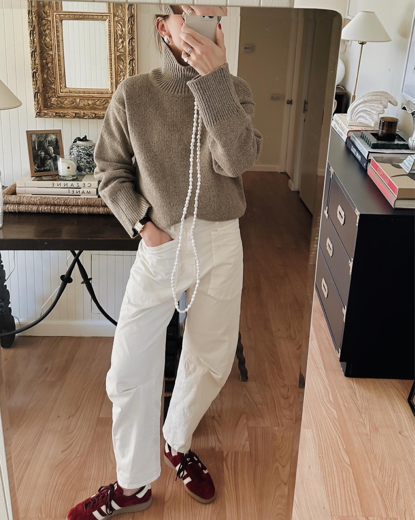 Alex mill turtleneck Nili lotan shon pant horseshoe pant lasso pant 