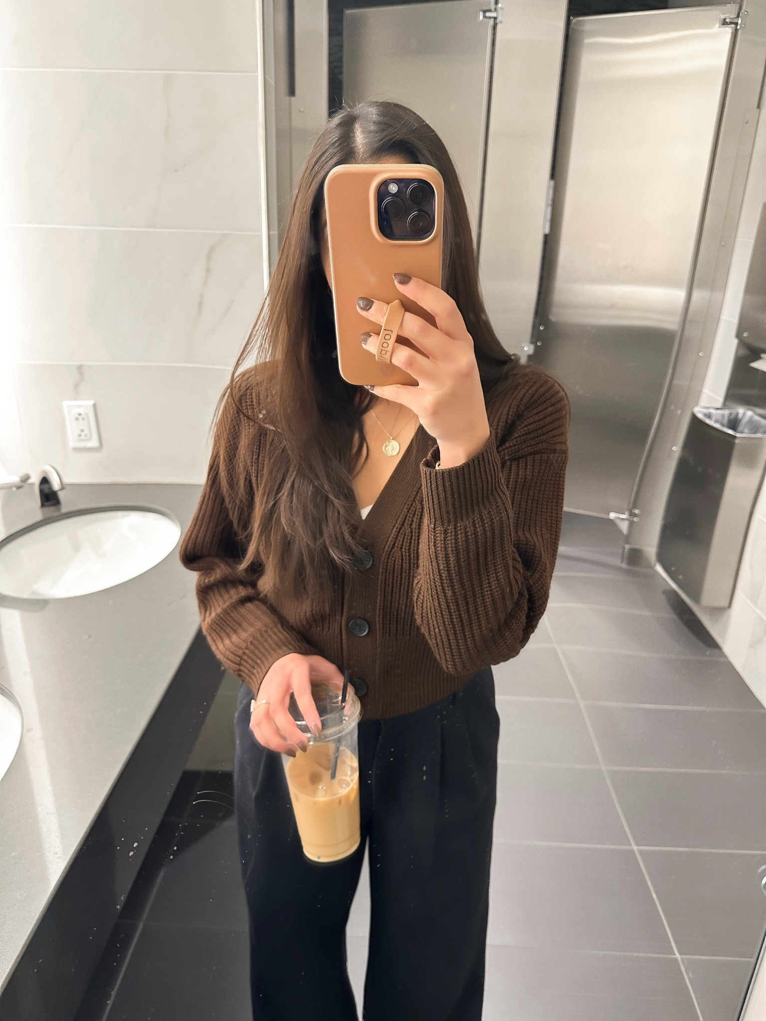 Chocolate brown sweater 🍫 chocolate brown nails 💅 lol why am I so obsessed 🤩 



 Rib knit cardi, work ootd, ootd, work outfit inspo, petite work outfit, petite pants, petite trousers, chocolate brown outfit, thanksgiving outfit, chocolate brown sweater, brown cardigan, chic brown outfit, petite work pants 

#LTKStyleTip #LTKSeasonal #LTKWorkwear
