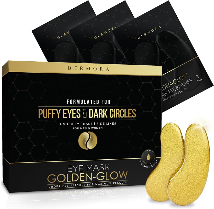 DERMORA Golden Glow Under Eye Patches (50 Pairs Eye Gels) - Rejuvenating Treatment for Dark Circl... | Amazon (US)