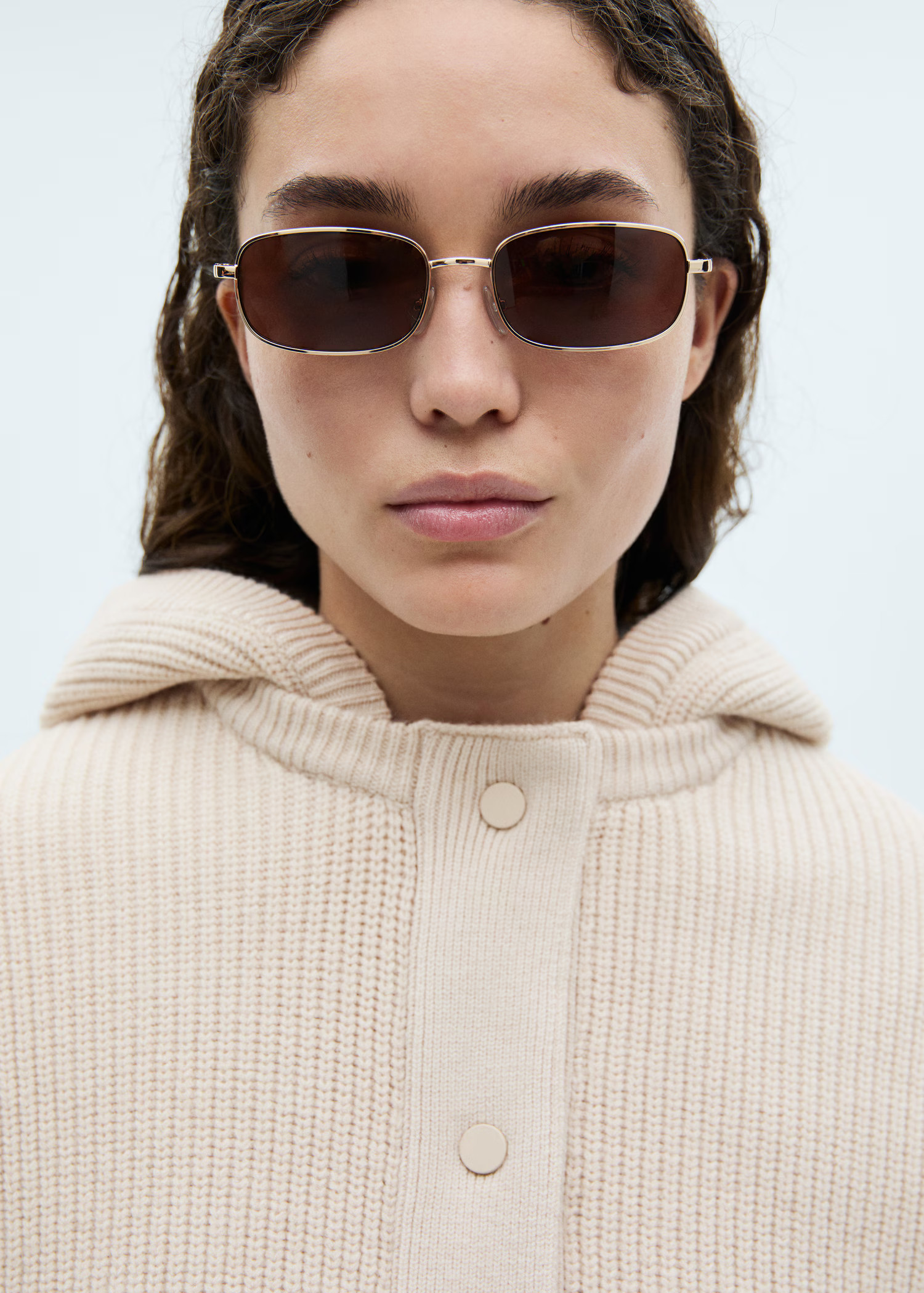 Knitted hooded jacket - Women | MANGO United Kingdom | MANGO (UK)