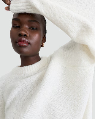 F&F Knitted Satin Bow Back Jumper in Cream | Tesco F&F