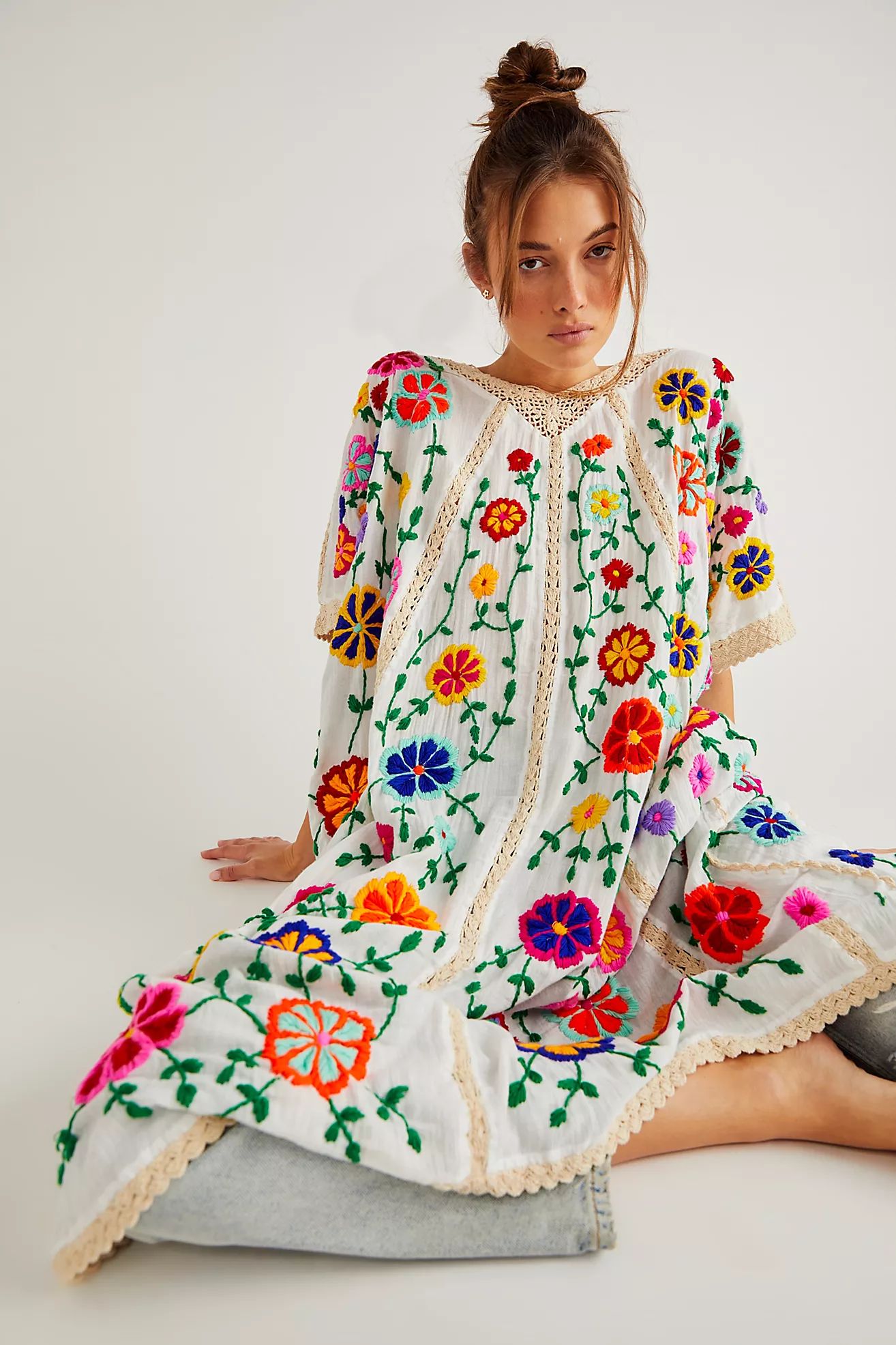 Bella Flor Embroidered Kaftan | Free People (Global - UK&FR Excluded)