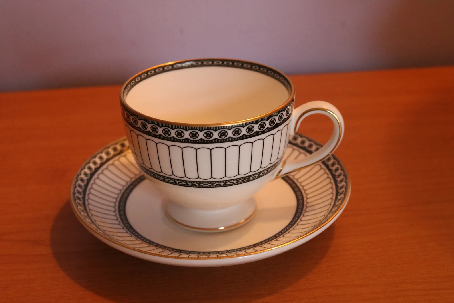 Leigh Shape Footed Cup & Saucer Set Colonnade Black by WEDGWOOD | Etsy (Global)