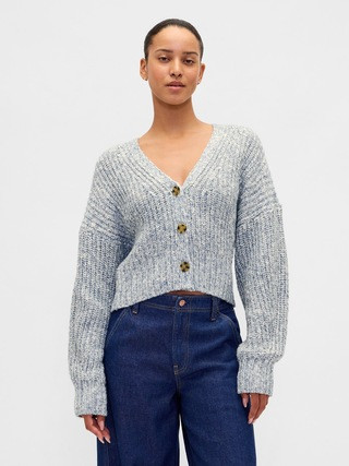 Cotton-Blend Crop Cardigan Sweater | Gap (US)