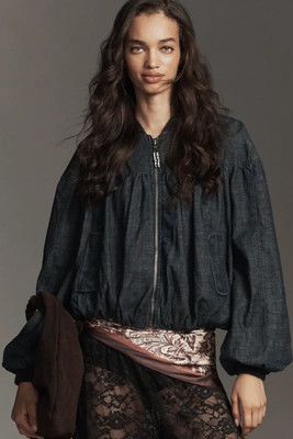 By Anthropologie Denim Bubble Bomber Jacket | Anthropologie (US)